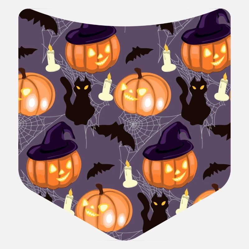 Pumpkin Cat Pattern Creepy Breast Pocket Halloween
