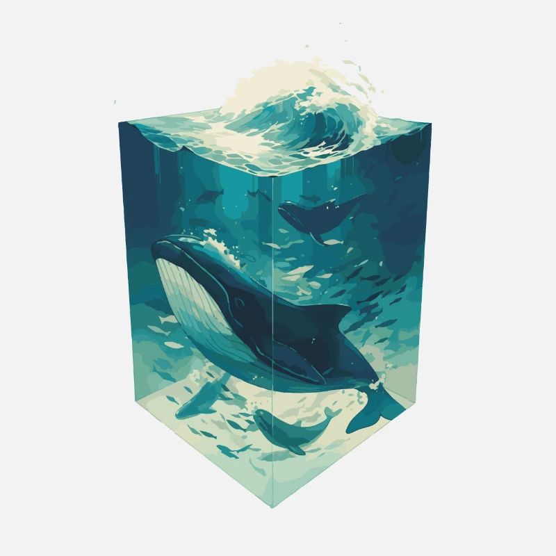 Sanfter Riese der Meere - Aquarellgemalter Blauwal