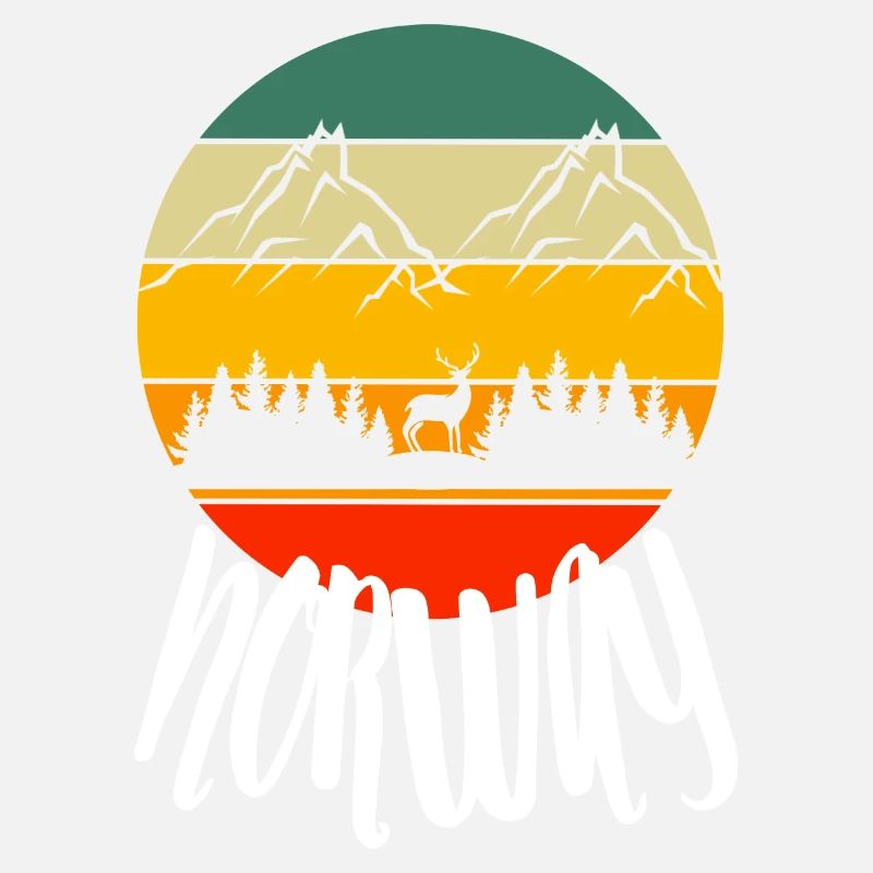 Animal Lovers Forest Trees Deer Retro Nature