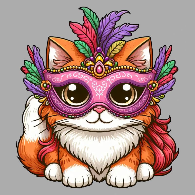 Chat persan de Mardi Gras, chat de bal masqué