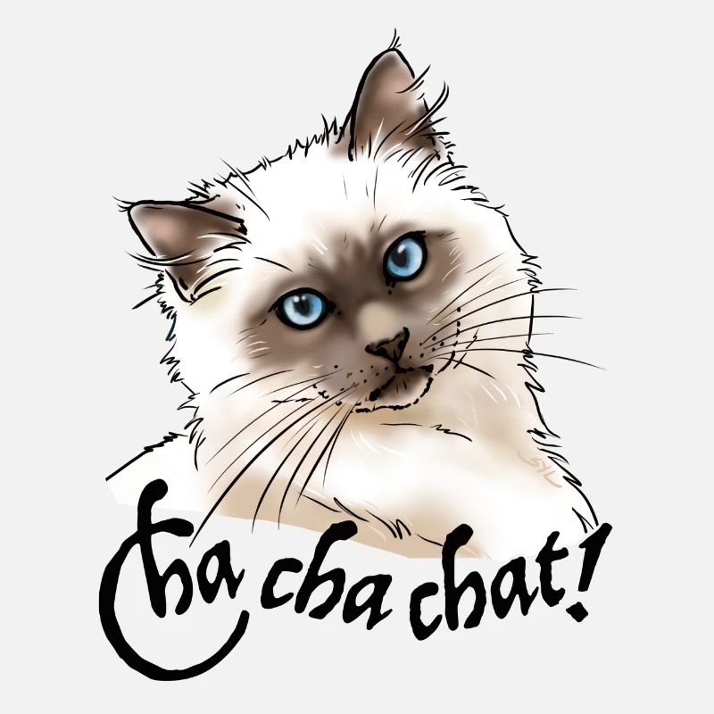 chat birman "Cha cha chat" (texte noir).