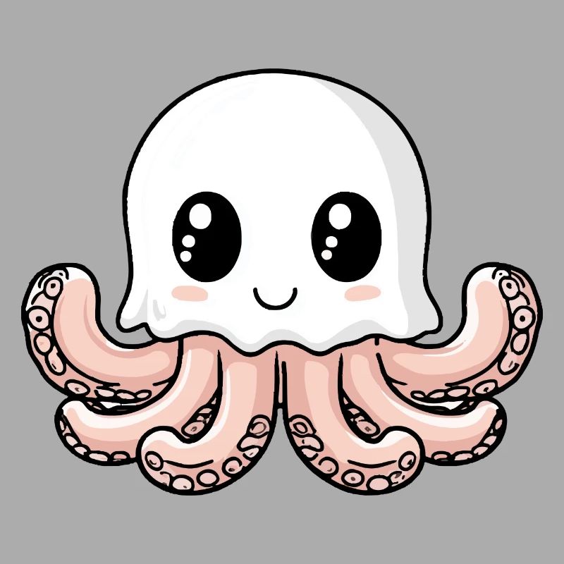 Octopus Halloween Comic Ghost