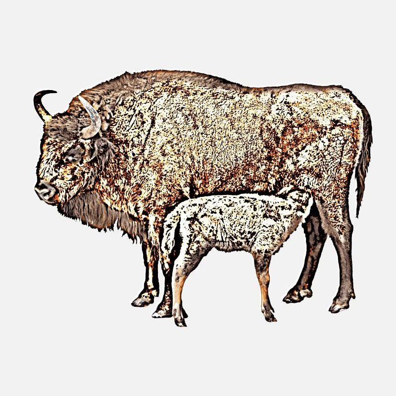 Bison with calf