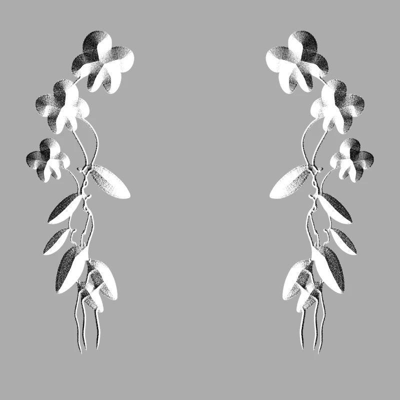 graue blumen blüten muster silber parallel