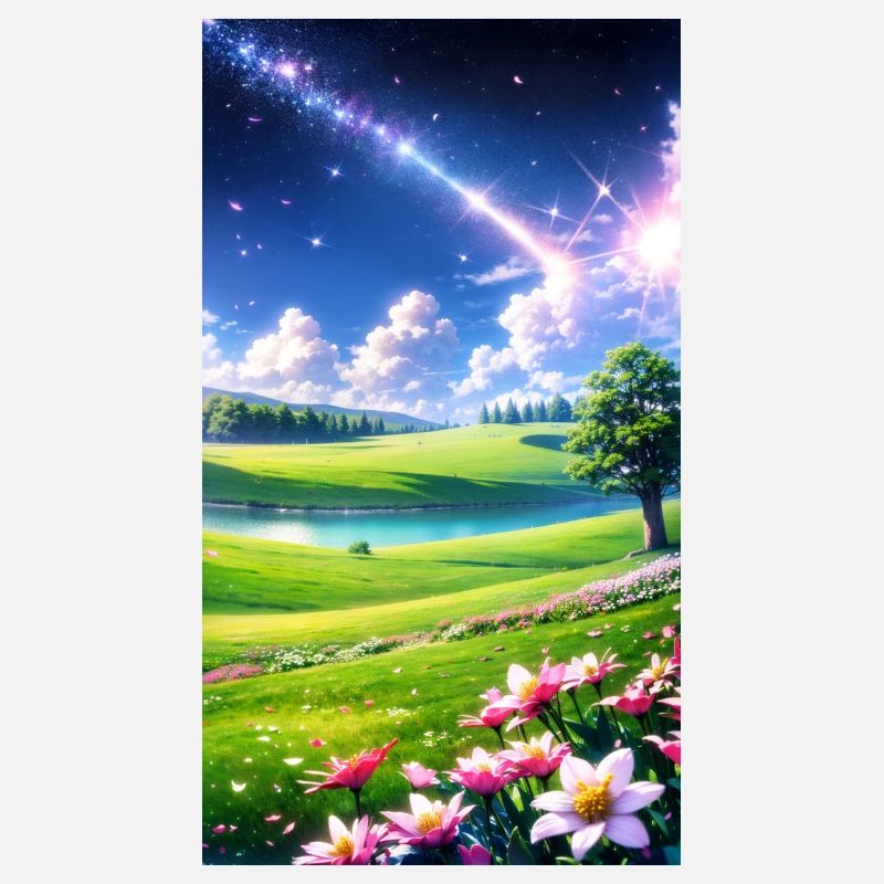 Landschaft mit 4 Bereichen, Generative KI