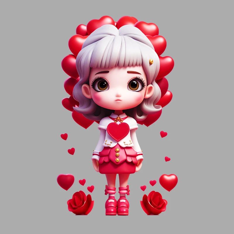 Kleines Mädchen mit Herzen