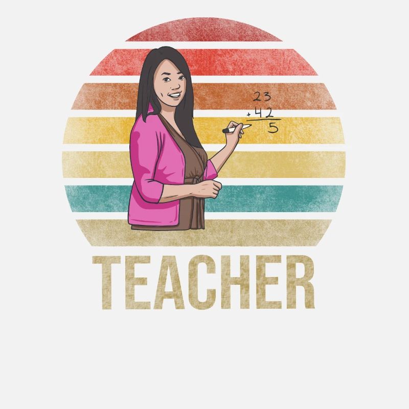Math Teacher Mathematics School Retro Sunset