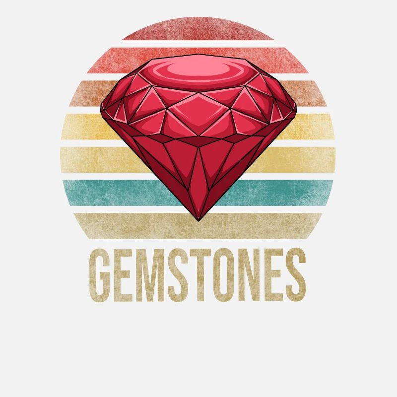 Ruby Gemstone Retro Sunset