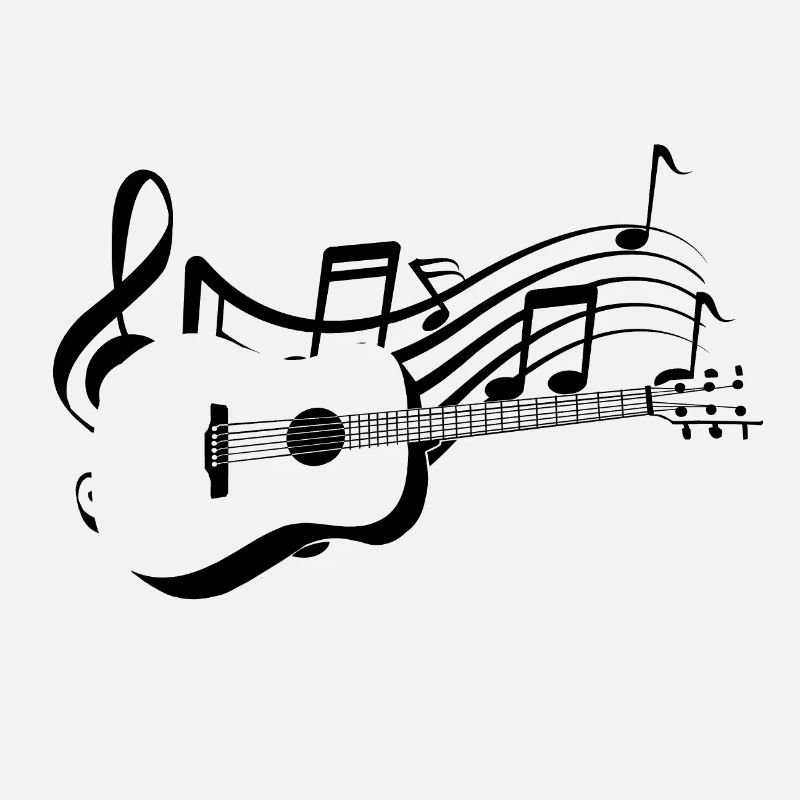 Guitare classique sur partition notes de musique