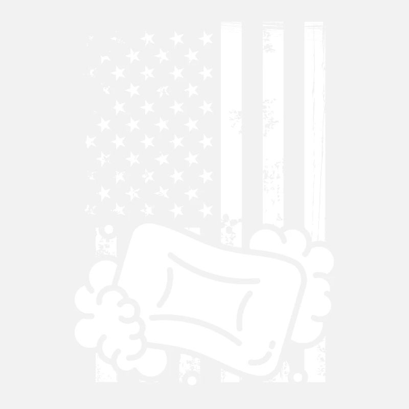 Production de savon sur un drapeau américain