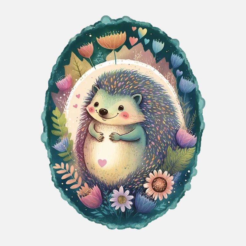 Igel mit Herz und Blumen Valentinstag Liebe Tier