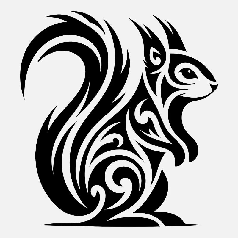 Niedliches Eichhörnchen in Tattoo Style
