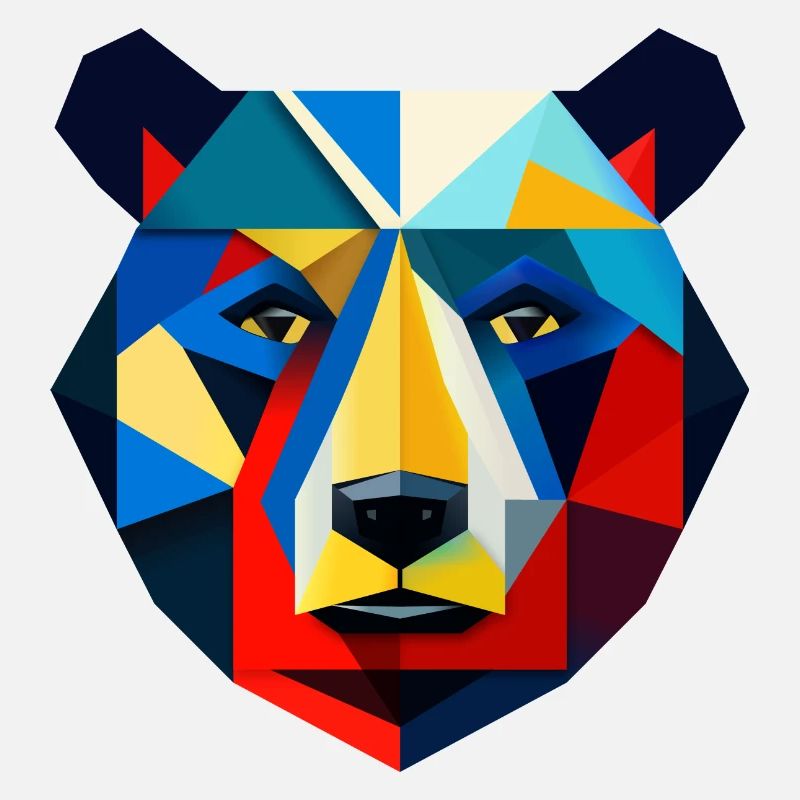Abstract Bear (Head, Colorful, Geometry)