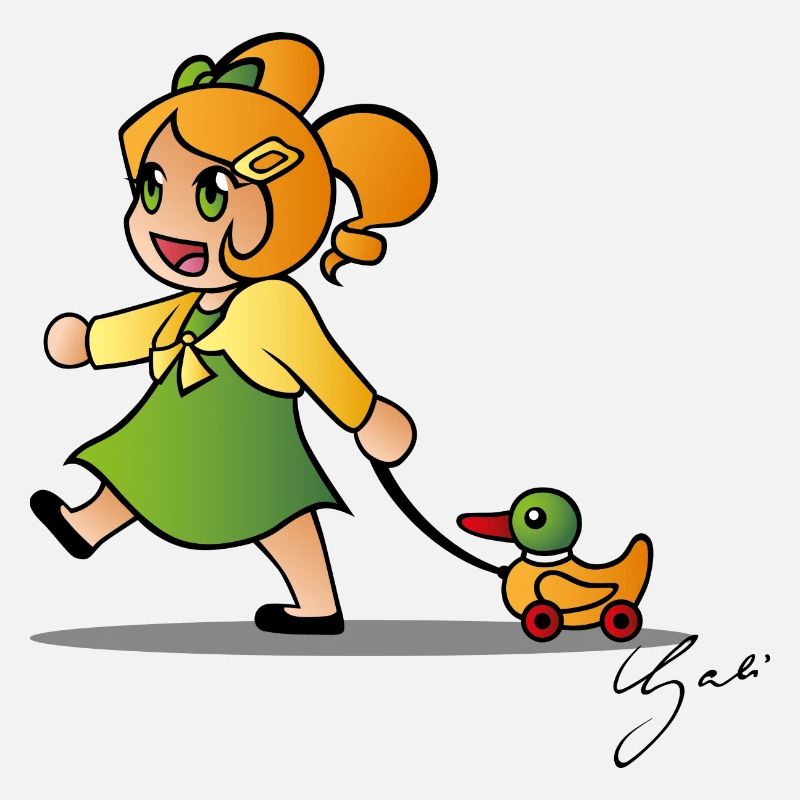 Fille avec canard