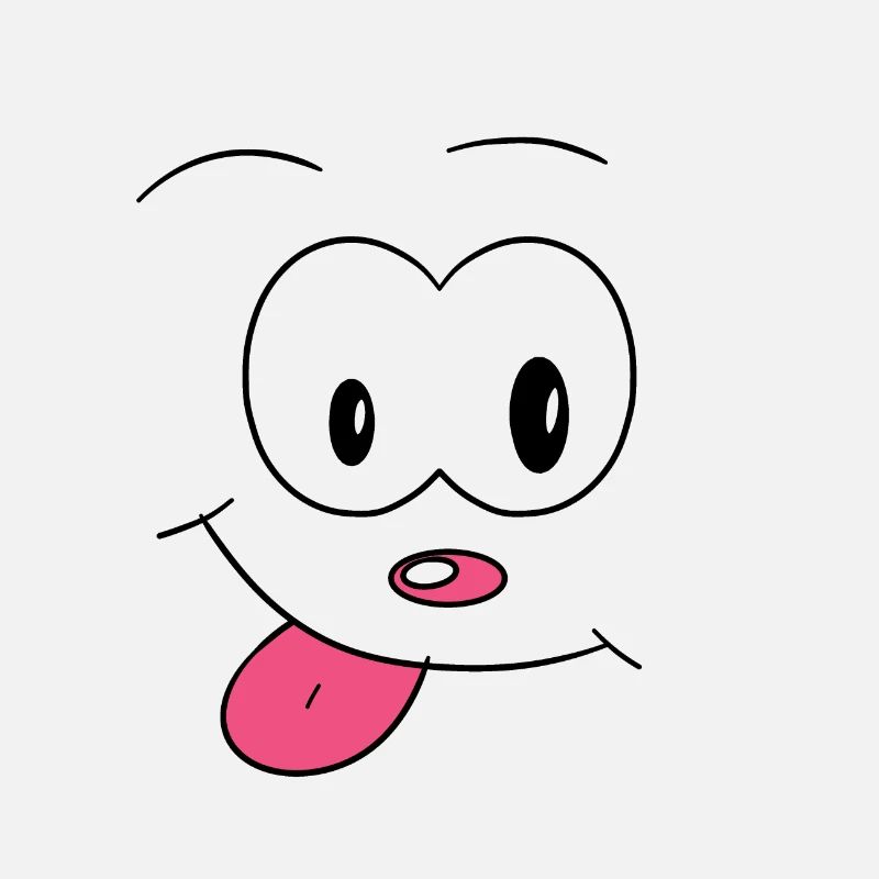 Comic drawing funny face cheeky tongue joking