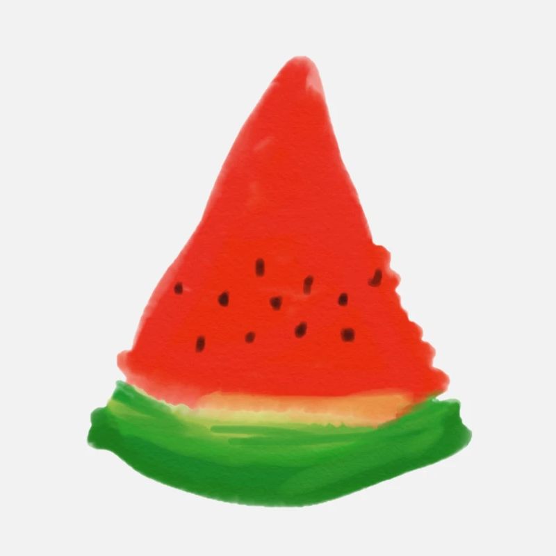 Tranche de pastèque à l’aquarelle