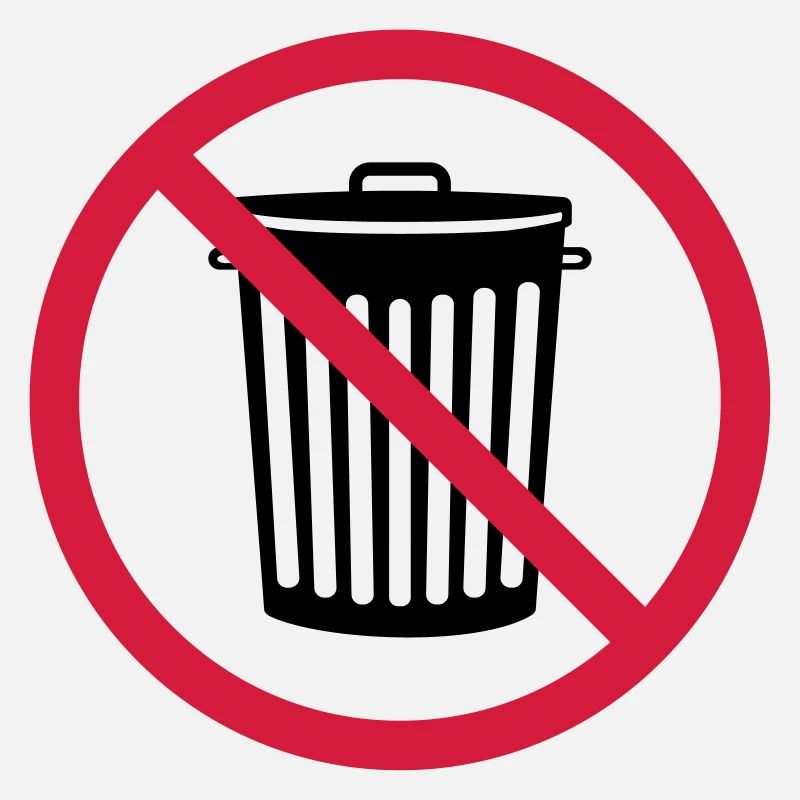 interdit schild zone pas tonne muelle