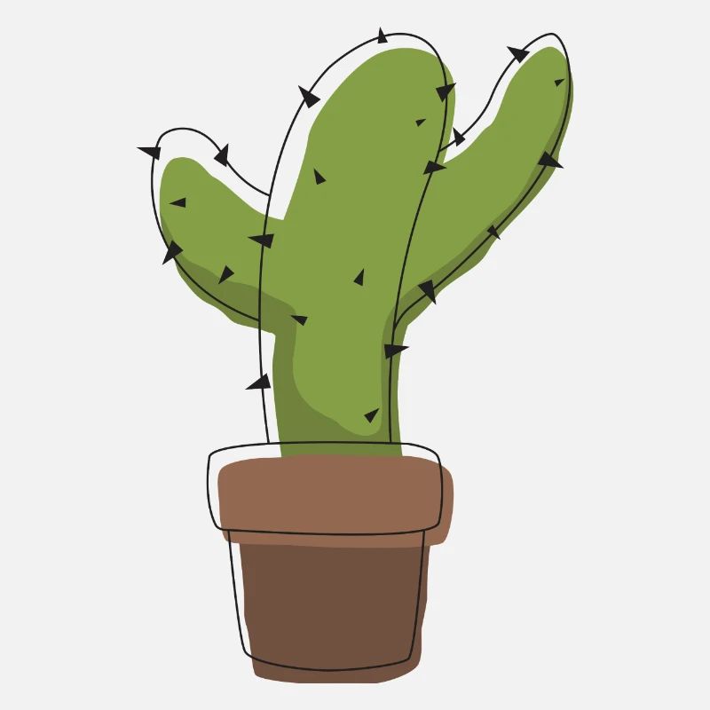 Cactus dans un pot – illustration graphique