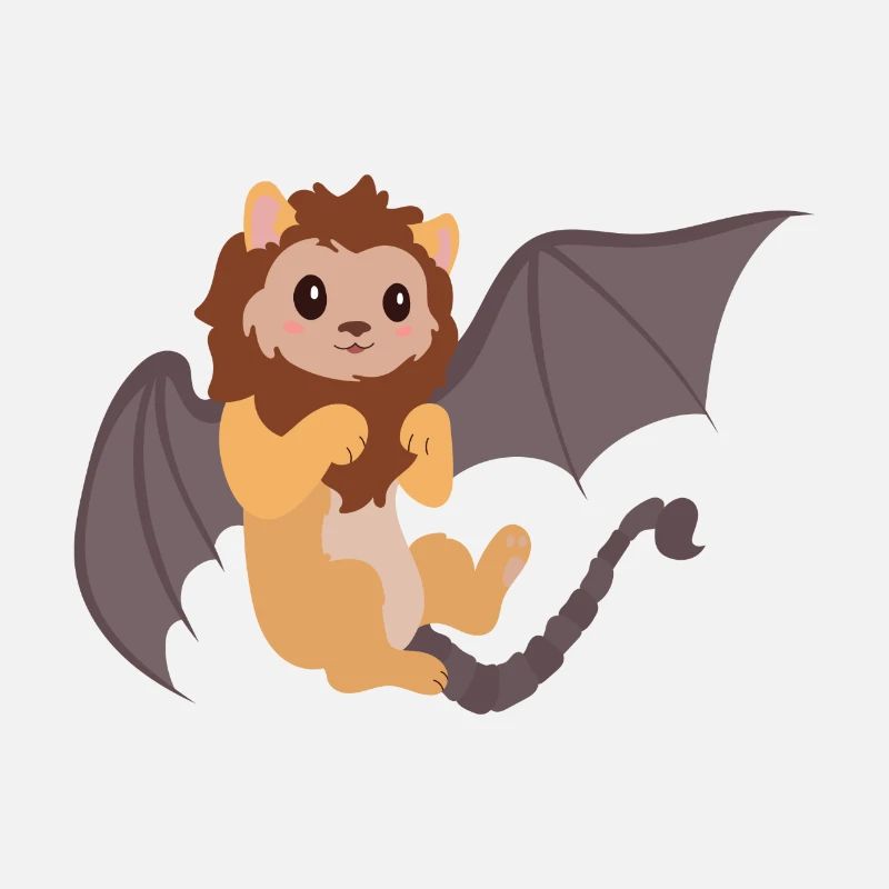 Manticore Kawaii Illustration de dessin animé pour