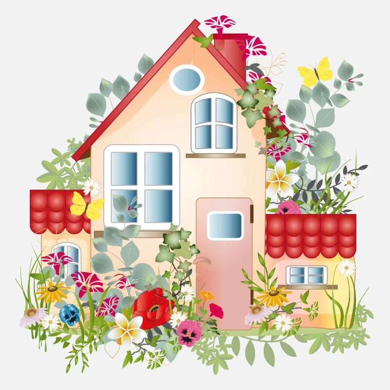 villa colorée avec jardin luxuriant - Une maison de rêve