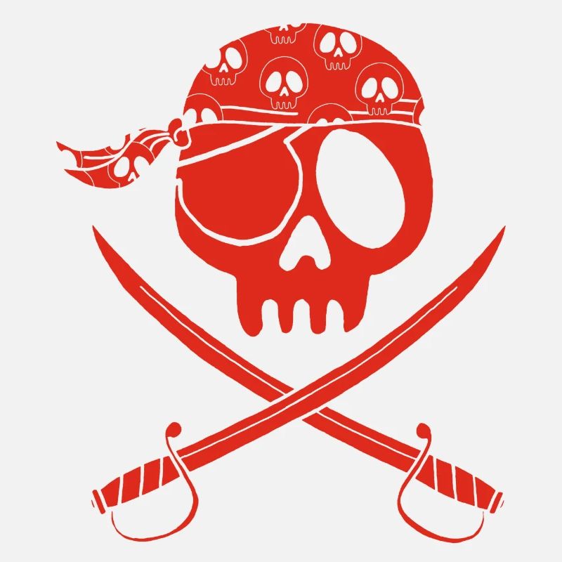 Roter Piratenschädel
