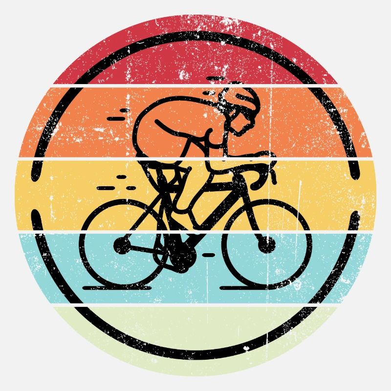 Retro-Radfahrer in Sunset Circles