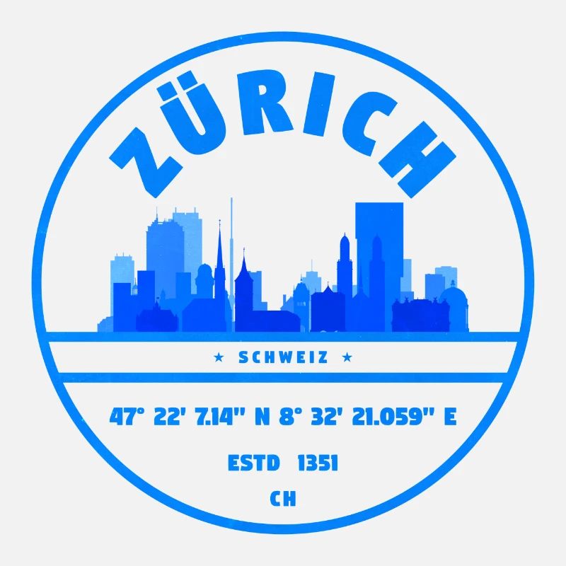 Zurich Skyline Blue Seal