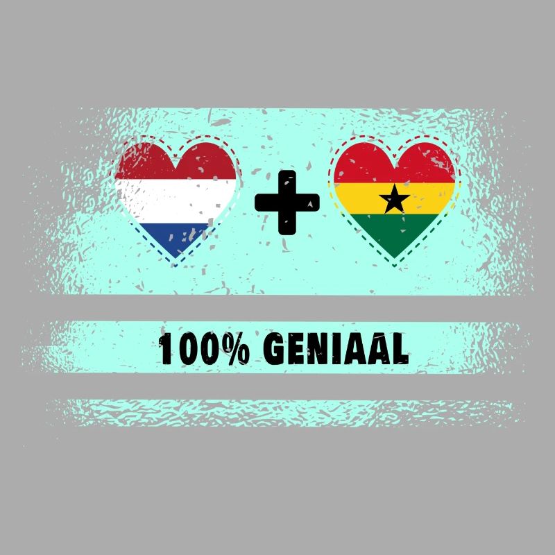 Drapeau 100% Genius du Ghana et des Pays-Bas