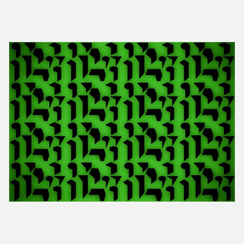 Deco pattern shapes and objects in green-black