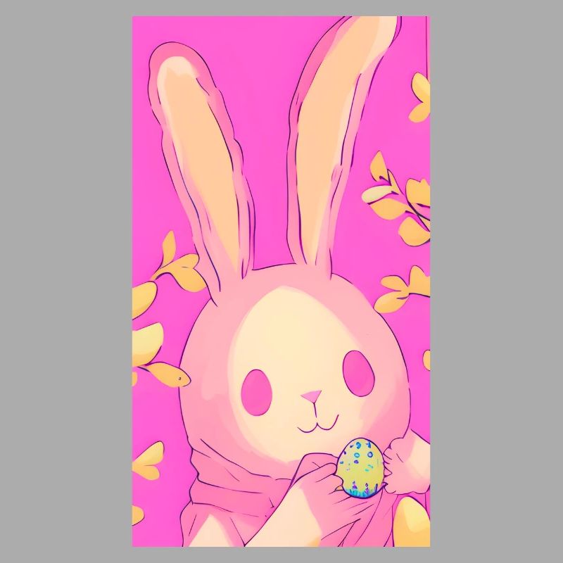 Pastel Easter Bunny Pink Easter Egg