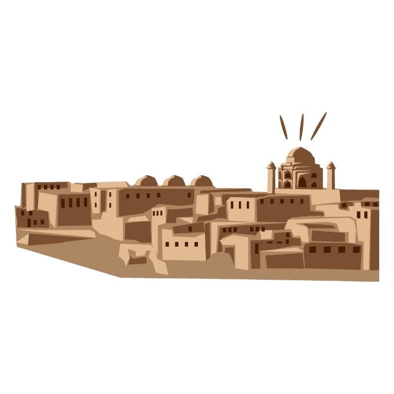 Wüstenstadt mit Moschee