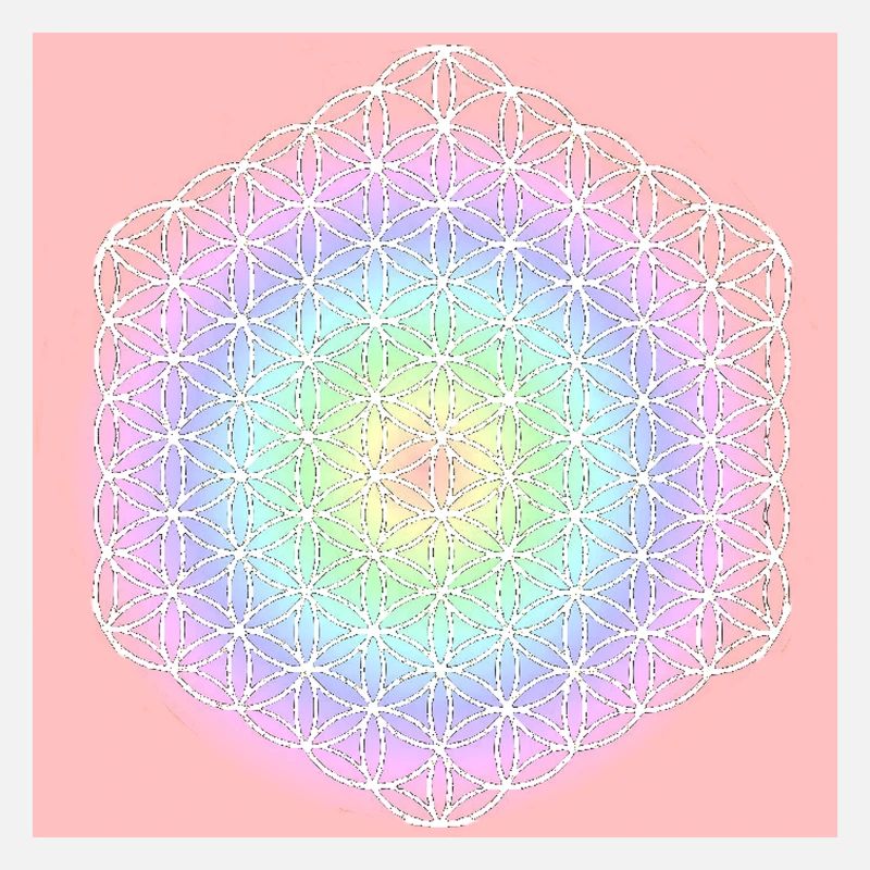 Blume des Lebens weiß - 5. Dimension
