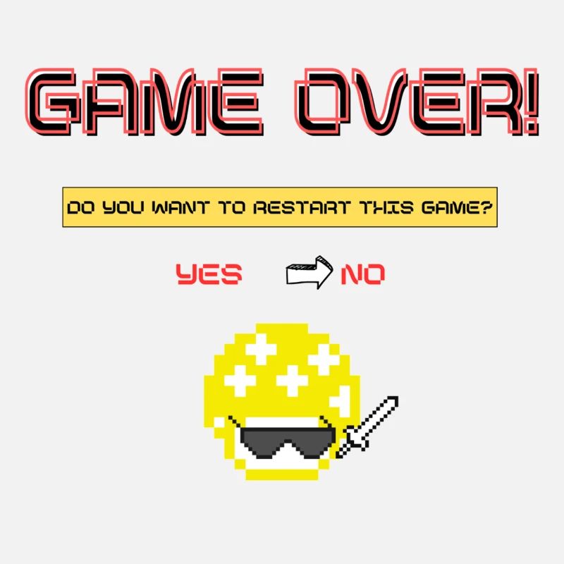 Pixel Art 8 Bit Retro Game Over