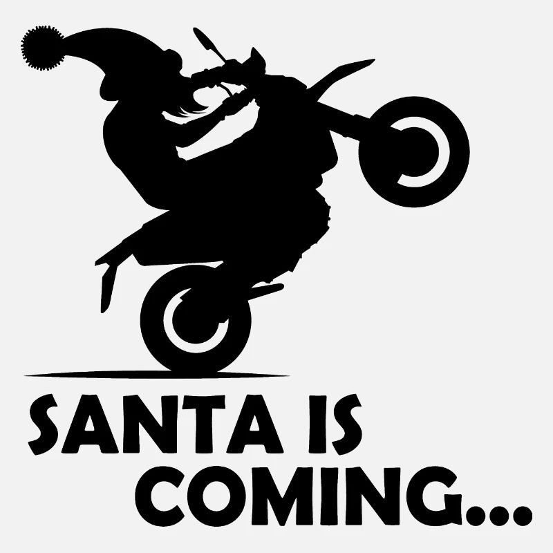 santa is coming Weihnachtsmann Motorrad Biker Bart