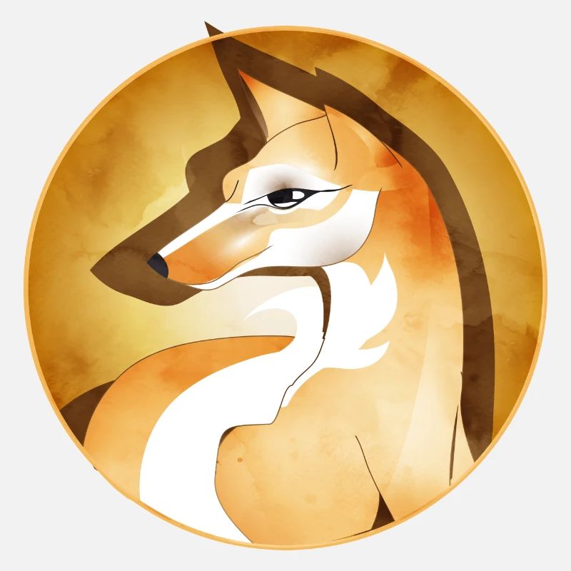 Dessiné à la main beau renard dans le cadre