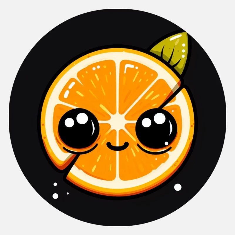 Orange with face and big eyes