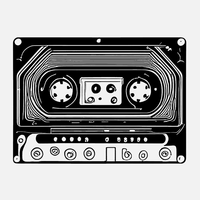 Cassette audio design rétro noir