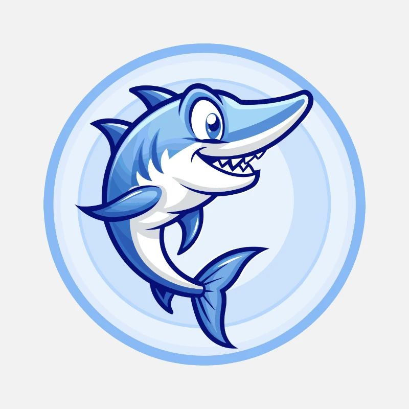 Barracuda Blau Kawaii Cartoon Figur Clipart