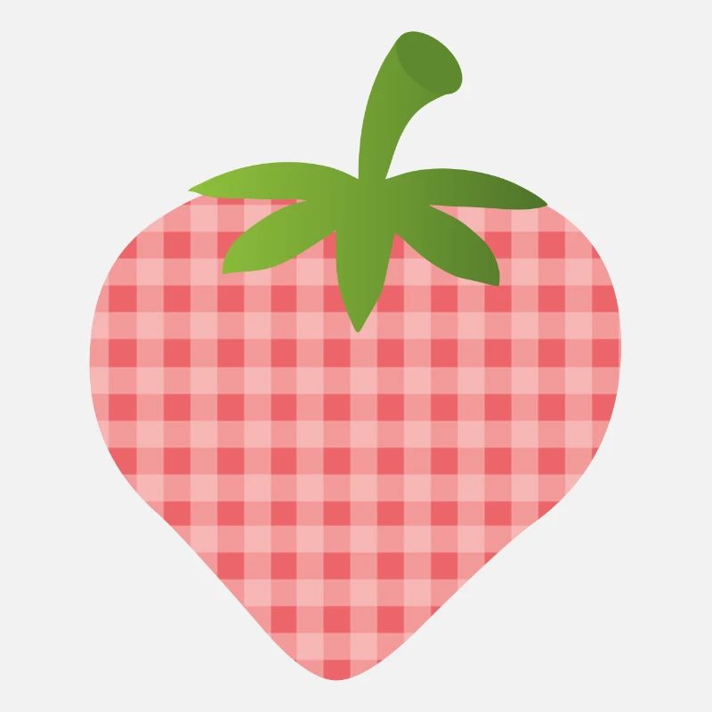 Erdbeere mit Karomuster - personalisierbar