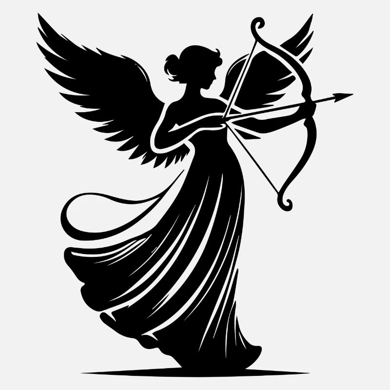 Ange classique tirant des flèches d’amour