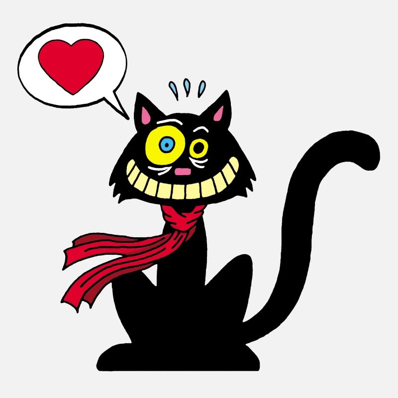 Chat noir amoureux