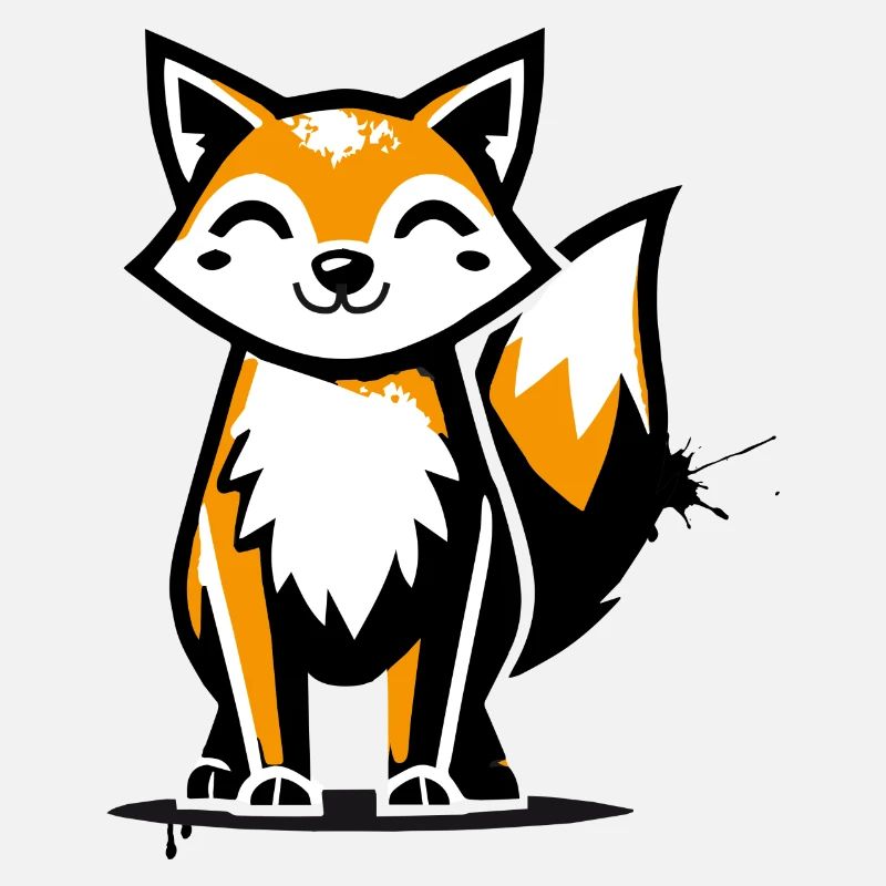 Renard moderne dans la conception de graffiti au pochoir
