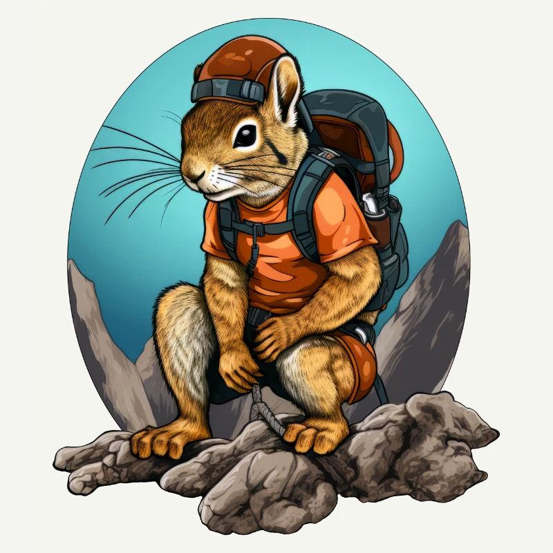 Eichhörnchen Bergsteiger / Wandern Eichhörnchen