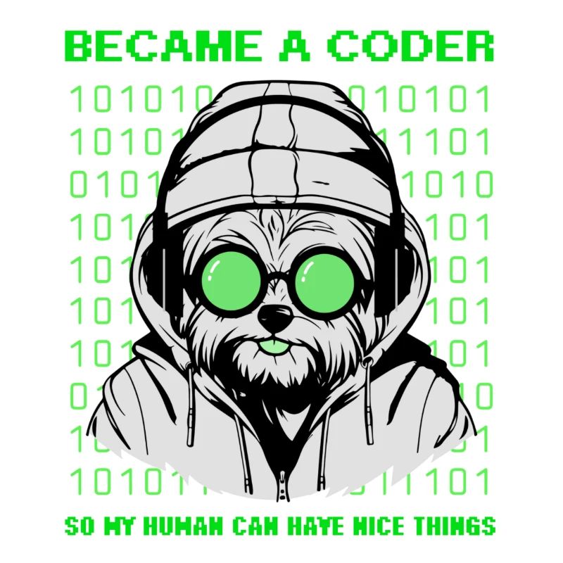 Devenu codeur – Hacker Dog Binary Look