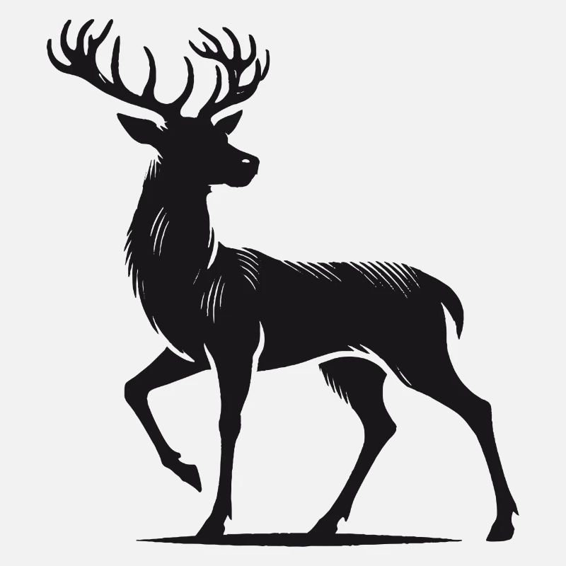 Sublime cerf en style silhouette