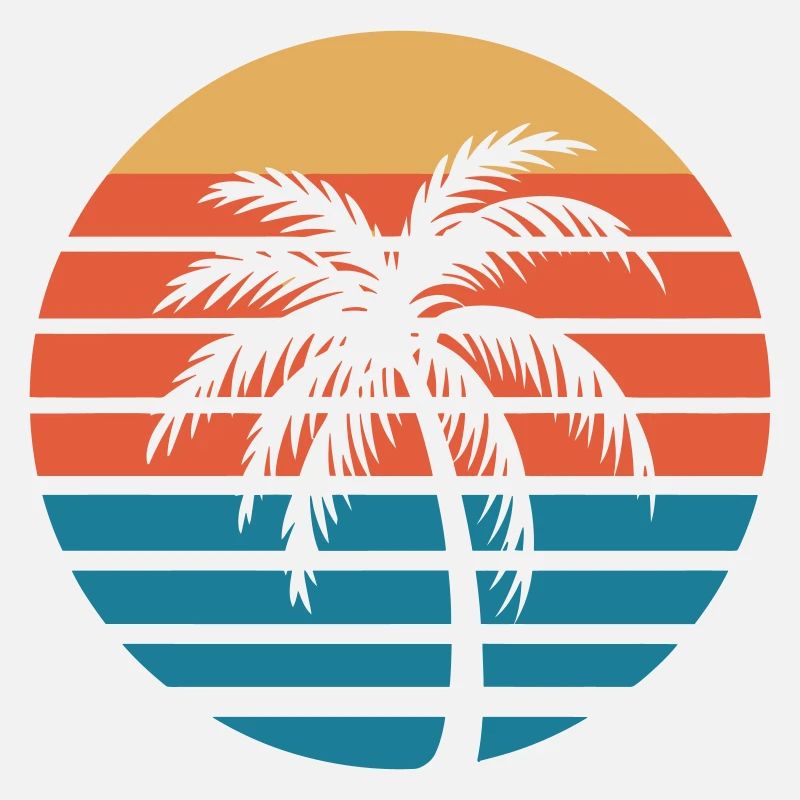 Palm Sunset Retro Kreis