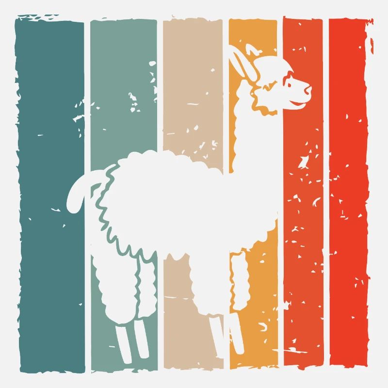 Lama Retro Streifendruck