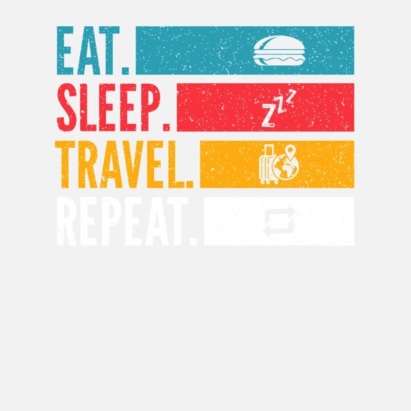 Manger dormir voyage répéter Reise Design