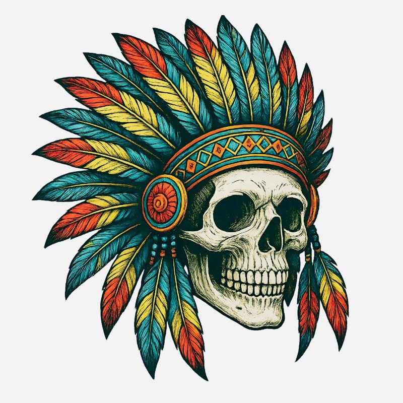 Illustration de crâne tribal indigène