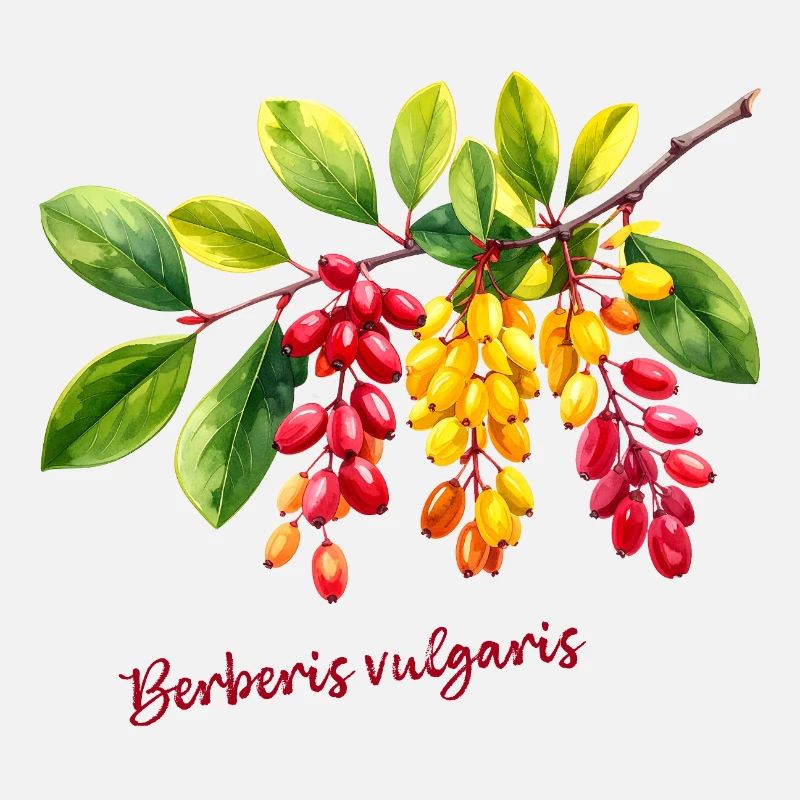 Berberis vulgaris – illustration botanique
